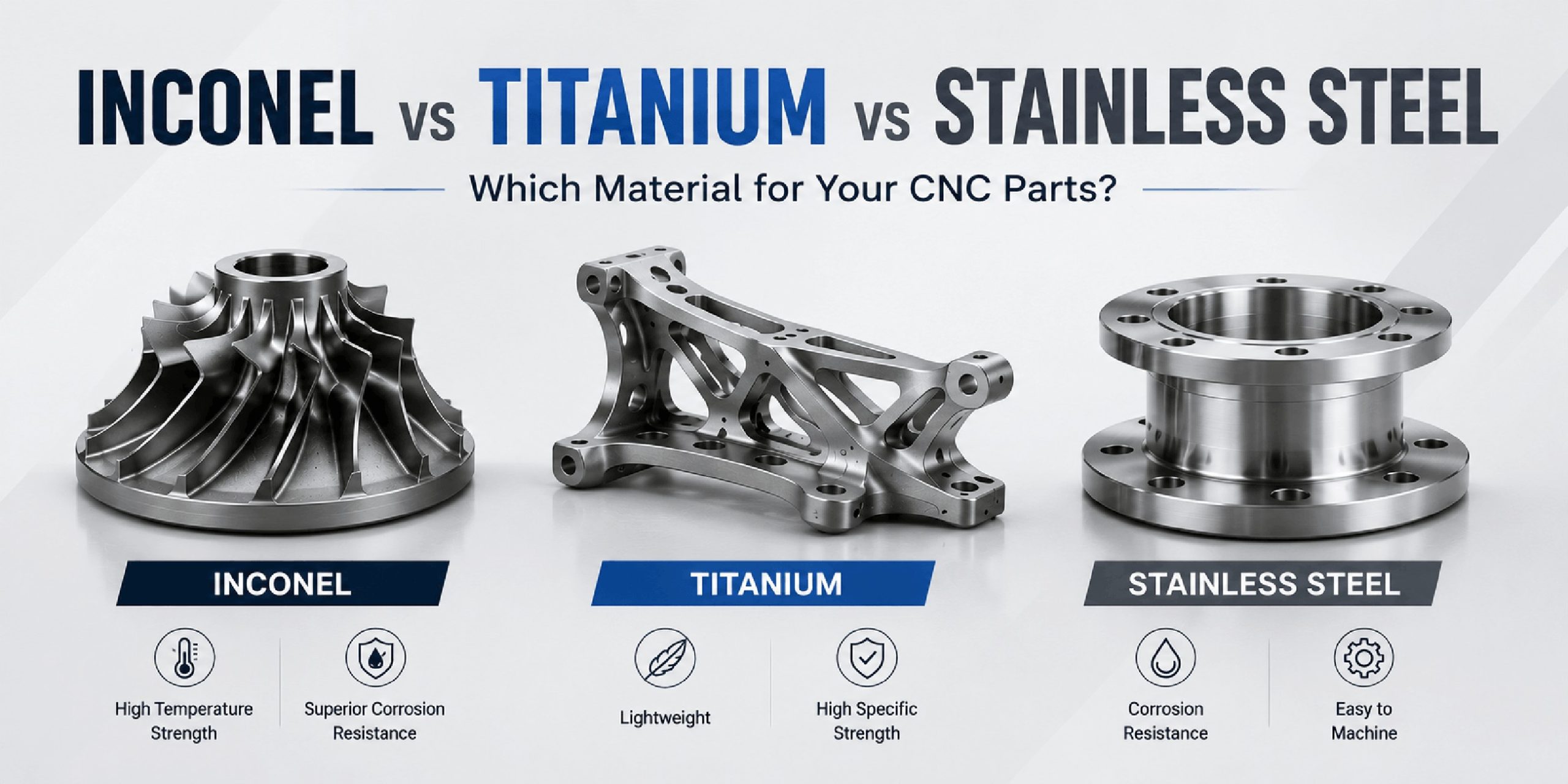 Inconel vs Titanium vs Stainless Steel: Which Material for Your CNC Parts?