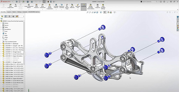 SolidWorks is the world’s most popular mid-range 3D CAD software, widely used in product design, engineering drafting, and assembly modelling. It possesses robust 3D modelling capabilities, supporting hybrid modelling of surfaces and solids, and can handle complex assemblies comprising thousands of parts with efficiency.Also, SolidWorks features an intuitive interface and clear workflow, making it easy to learn. More importantly, with add-ons such as SolidWorks CAM and PDM, users can complete design, simulation, and manufacturing preparation within the same platform, eliminating the need for frequent software switching or file conversions.However, SolidWorks is limited to Windows and doesn't natively support macOS or Linux. Also,files created in newer versions of SolidWorks cannot be opened directly in older versions, which can cause inconvenience when collaborating with other companies or clients.Pricing: SolidWorks is billed annually, priced at around $2,820/year (Standard), $3,456/year (Professional), and $4,716/year (Premium). Actual pricing depends on the license and service package, and students/educators can access it for free.