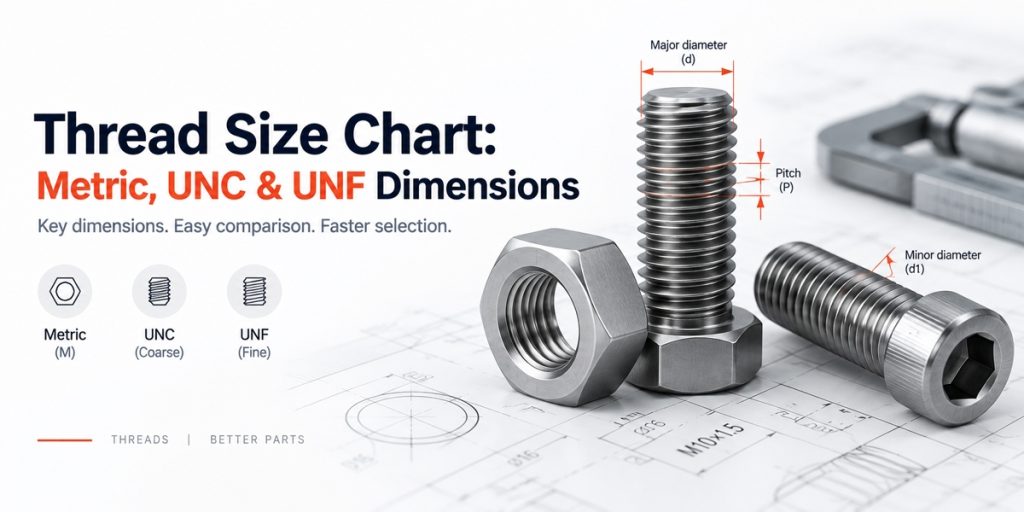 Thread Size Chart: Metric, UNC & UNF Dimensions