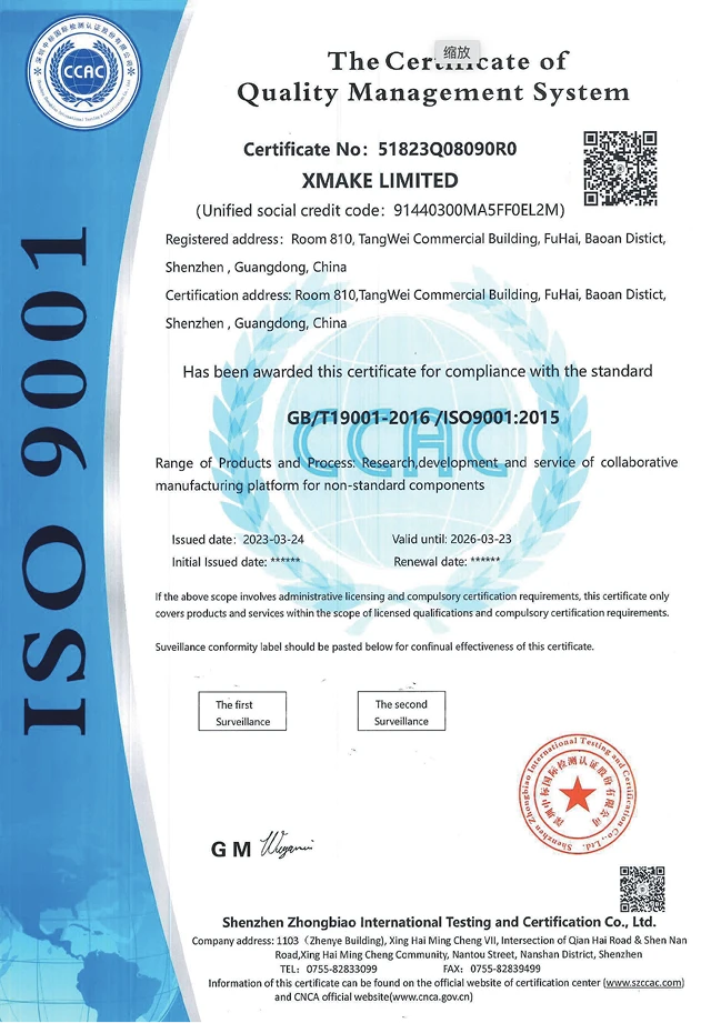 XMAKE's Manufacturing Qualifications
