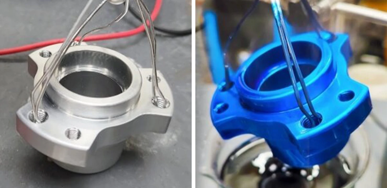 Type II anodized aluminum part